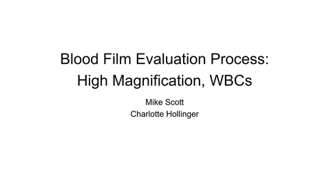 Thumbnail for entry VM 523-Blood smear evaluation, high mag WBCs