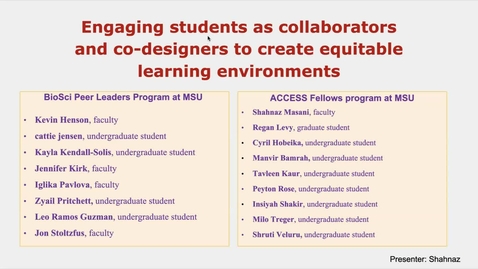 Thumbnail for entry Engaging students as collaborators and co-designers to create equitable learning environments