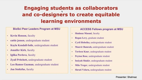 Thumbnail for Engaging students as collaborators and co-designers to create equitable learning environments