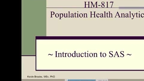 Thumbnail for HM817 Mod6IntroductionSAS