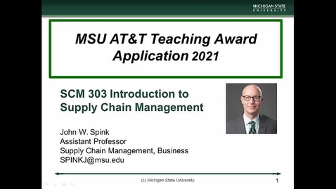 Thumbnail for ATT award 2021 SCM303 BUS SCM Instructor John Spink v2 take5 5minutes