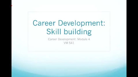 Thumbnail for entry Career Development: Skill building-Harris