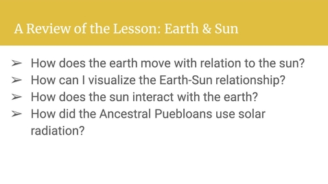 Thumbnail for entry GEO206: A Review of the Lesson: The Earth &amp; Sun
