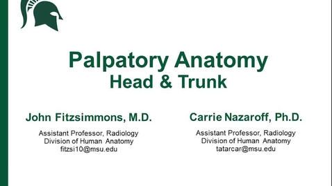 Thumbnail for entry Palpatory anatomy of the head and trunk