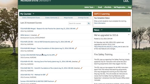 Thumbnail for Setting a D2L Course to Active