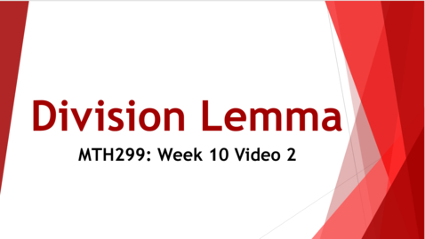 Thumbnail for Division Lemma - Week 10 Video 2