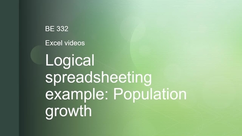 Thumbnail for 2.1 Video. Logical spreadsheeting example