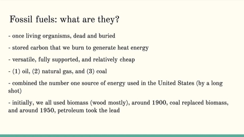Thumbnail for ISS310: Energy: Fossil Fuel Basics