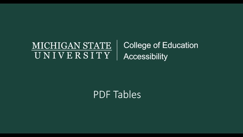 Thumbnail for PDF Tables Video Tutorial