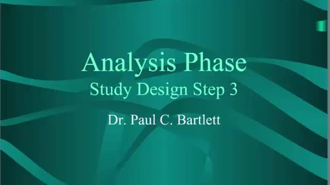 Thumbnail for entry HM803 Analysis Phase Study Design Step 3