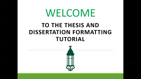Thumbnail for Summer 2025 Electronic Thesis &amp; Dissertation Formatting Tutorial