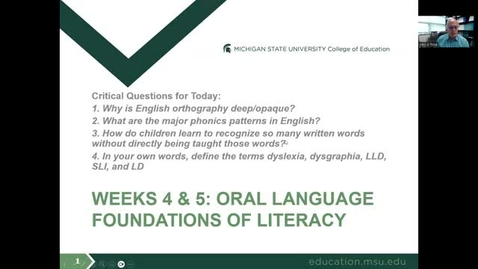 Thumbnail for entry CEP 345: Oral Language Foundations of Literacy Part 2