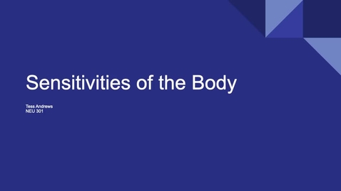 Thumbnail for entry Sensitivities of the Body