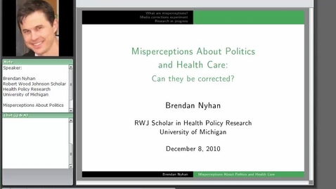 Thumbnail for entry Misperceptions about Politics and Health Care: Can They be Corrected?