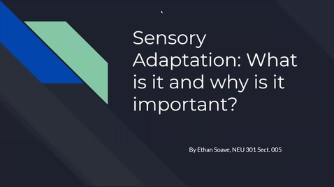 Thumbnail for entry Sensory Adaptation - Neural Responsiveness to Stimuli