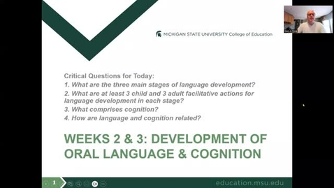 Thumbnail for CEP 345: Development of Oral Language &amp; Cognition Part 1