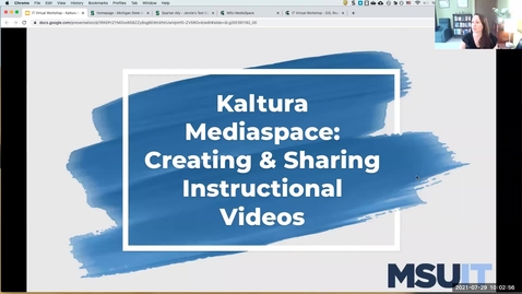 Thumbnail for entry IT Virtual Workshop - Kaltura Mediaspace: Introduction