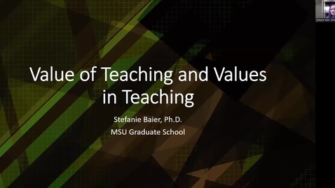 Thumbnail for entry Graduate School Values &amp; Value of Teaching