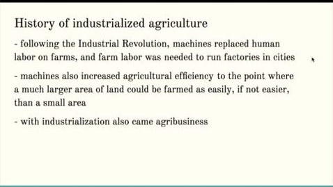 Thumbnail for entry ISS310: Industrialized Agriculture &amp; the Green Revolution