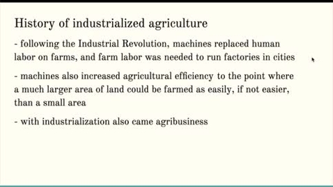 Thumbnail for ISS310: Industrialized Agriculture &amp; the Green Revolution