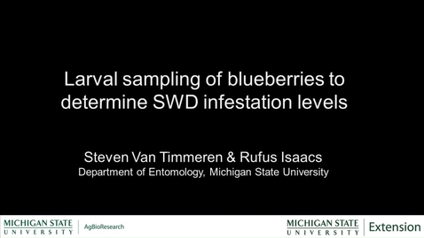 Thumbnail for entry Filter method for sampling for spotted-wing drosophila larvae