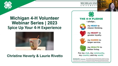Thumbnail for entry Michigan 4-H Volunteer Webinar Series: Spice up Your 4-H Experiences