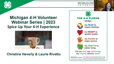 Thumbnail for Michigan 4-H Volunteer Webinar Series: Spice up Your 4-H Experiences