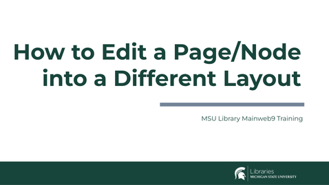 Thumbnail for How to edit a page into a different layout