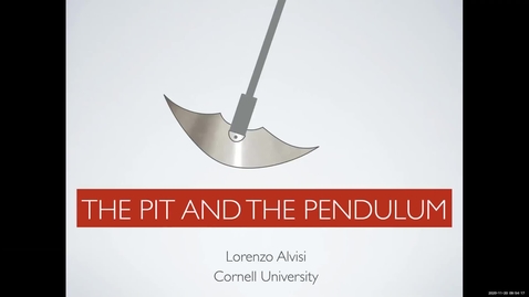 Thumbnail for entry SSS 2020: Day 3: Keynote 3: The Pit and the Pendulum by Lorenzo Alvisi