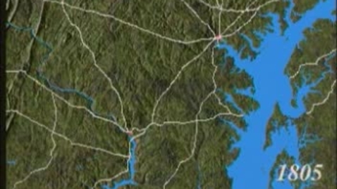 Thumbnail for entry Relief Map Animation of Growth in the Baltimore-Washington Corridor