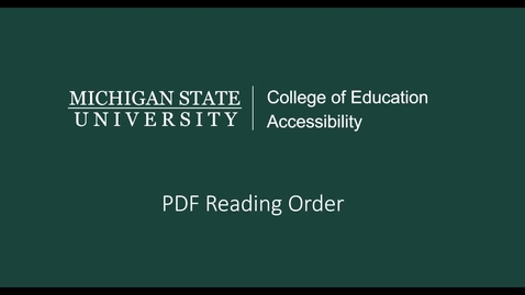 Thumbnail for entry PDF Reading Order Video Tutorial