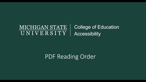 Thumbnail for PDF Reading Order Video Tutorial