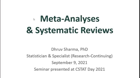 Thumbnail for CSTAT Day - Intro to Meta-Analysis and Systematic Reviews