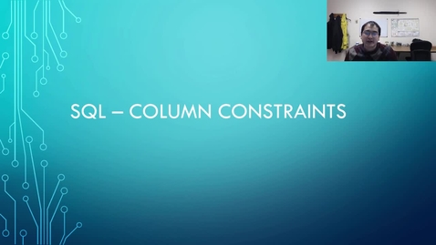 Thumbnail for entry CSE480 - Week03 - Column Constraints