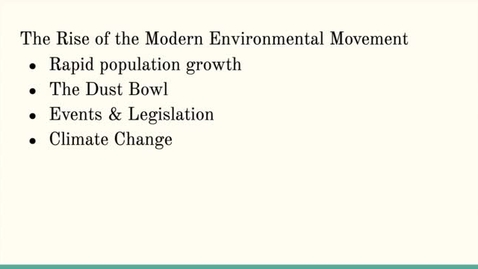 Thumbnail for ISS310: The Modern Environmental Movement