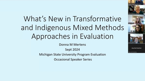 Thumbnail for What's New in Transformative &amp; Indigenous Mixed Methods Approaches in Evaluation