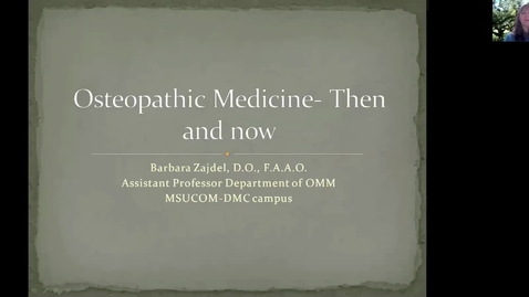 Thumbnail for OST550 Osteopathic Medicine: Then and Now