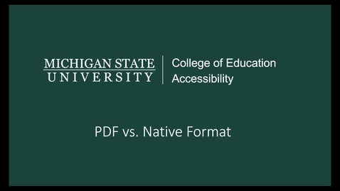 Thumbnail for entry PDF vs Native Format Video Tutorial