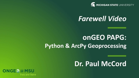 Thumbnail for OnGEO-PAPG: Farewell Video