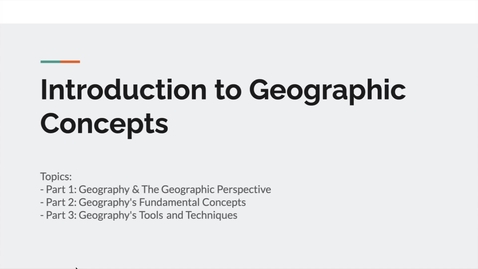 Thumbnail for entry GEO151: Introduction to Geographic Concepts