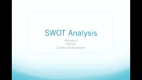 Thumbnail for entry SWOT Analysis