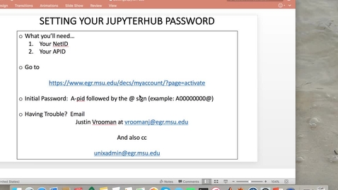 Thumbnail for entry MTH 133 for EGR Students:  Lab0- Set Your JupyterHub Password