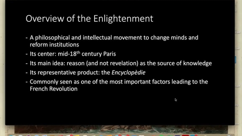 Thumbnail for entry Lecture 1.3 - Part 2 (Overview of Enlightenment) 