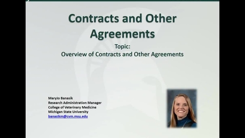 Thumbnail for Contracts and Other Agreements: Overview (M. Banasik)