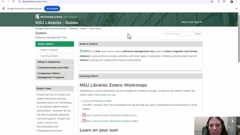 Thumbnail for Zotero Training