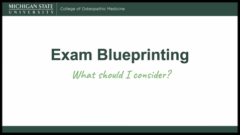 Thumbnail for Exam Blueprints: What to Consider?