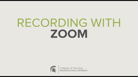 Thumbnail for Recording a presentation with Zoom