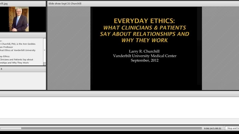Thumbnail for entry Everyday Ethics: What Clinicians and Patients Say About Relationships and Why They Work