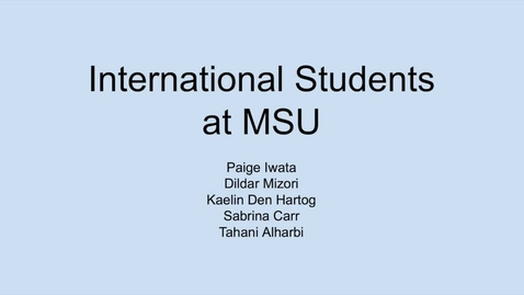 Thumbnail for International Students at MSU