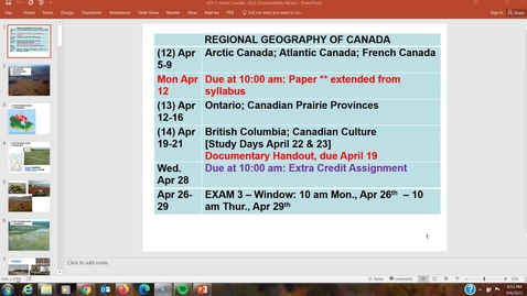 Thumbnail for entry In progress GEO331: 1-Arctic-Part 1